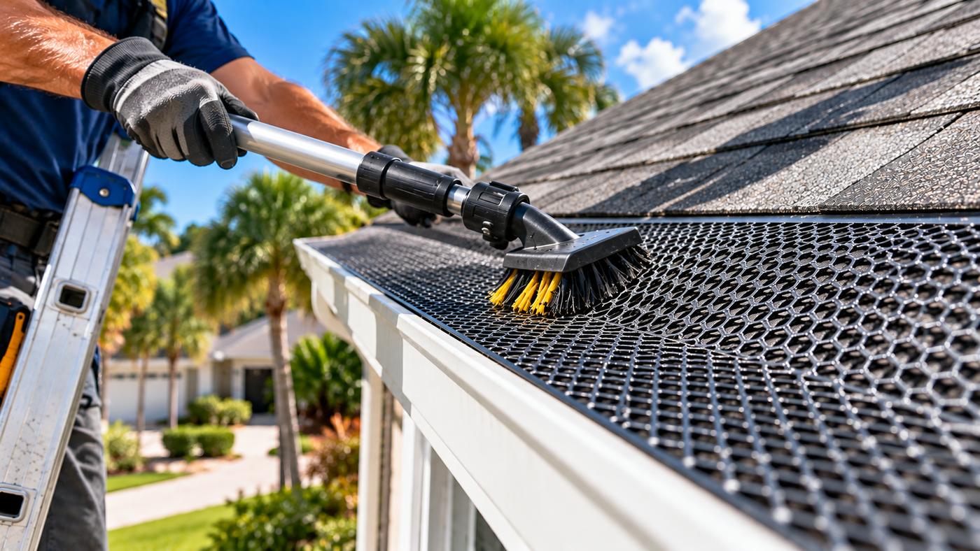 Gutter guard cleaning in Boca Raton, FL